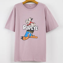 Load image into Gallery viewer, Siskakia Women's T shirt BF O Neck Short-sleeved t-shirt POPEYE Street Cartoon letter loose Tops Casual Tees Cotton Summer 2020