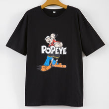 Load image into Gallery viewer, Siskakia Women's T shirt BF O Neck Short-sleeved t-shirt POPEYE Street Cartoon letter loose Tops Casual Tees Cotton Summer 2020