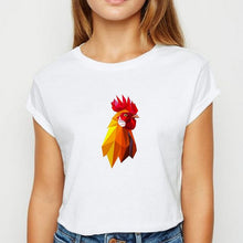 Load image into Gallery viewer, New T-shirt Female Animals Cock Tshirt Plus Size Spring Summer vestidos Women's shirt Cool Persionalized O-Neck T-shirts