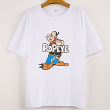 Load image into Gallery viewer, Siskakia Women's T shirt BF O Neck Short-sleeved t-shirt POPEYE Street Cartoon letter loose Tops Casual Tees Cotton Summer 2020

